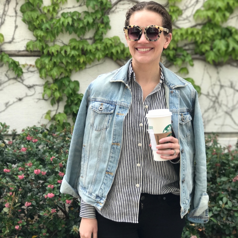 Madewell shrunken ex-boyfriend flannel in Stripe